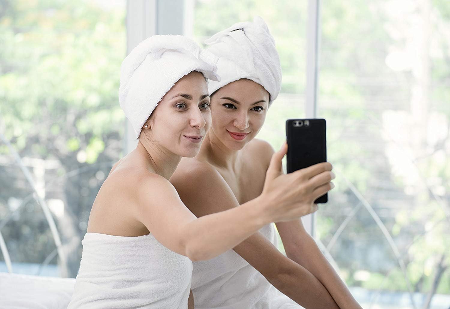 BIOLINEN White Bath Towels - Pack of 6 | Ultra Soft, Highly Absorbent | 100% Cotton Towels for Bathroom, Gym, Spa, and Hotel Use | 24x48 inches
