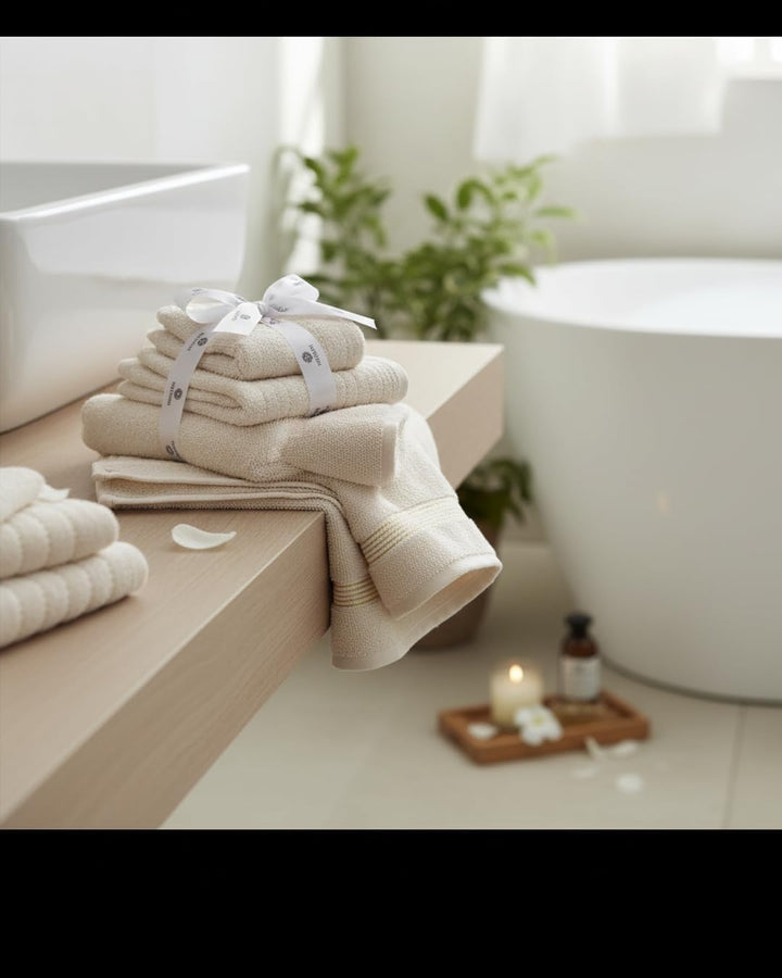 BIOLINEN Ivory 6 Piece Towel Set