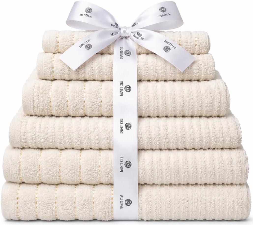 BIOLINEN Ivory 6 Piece Towel Set