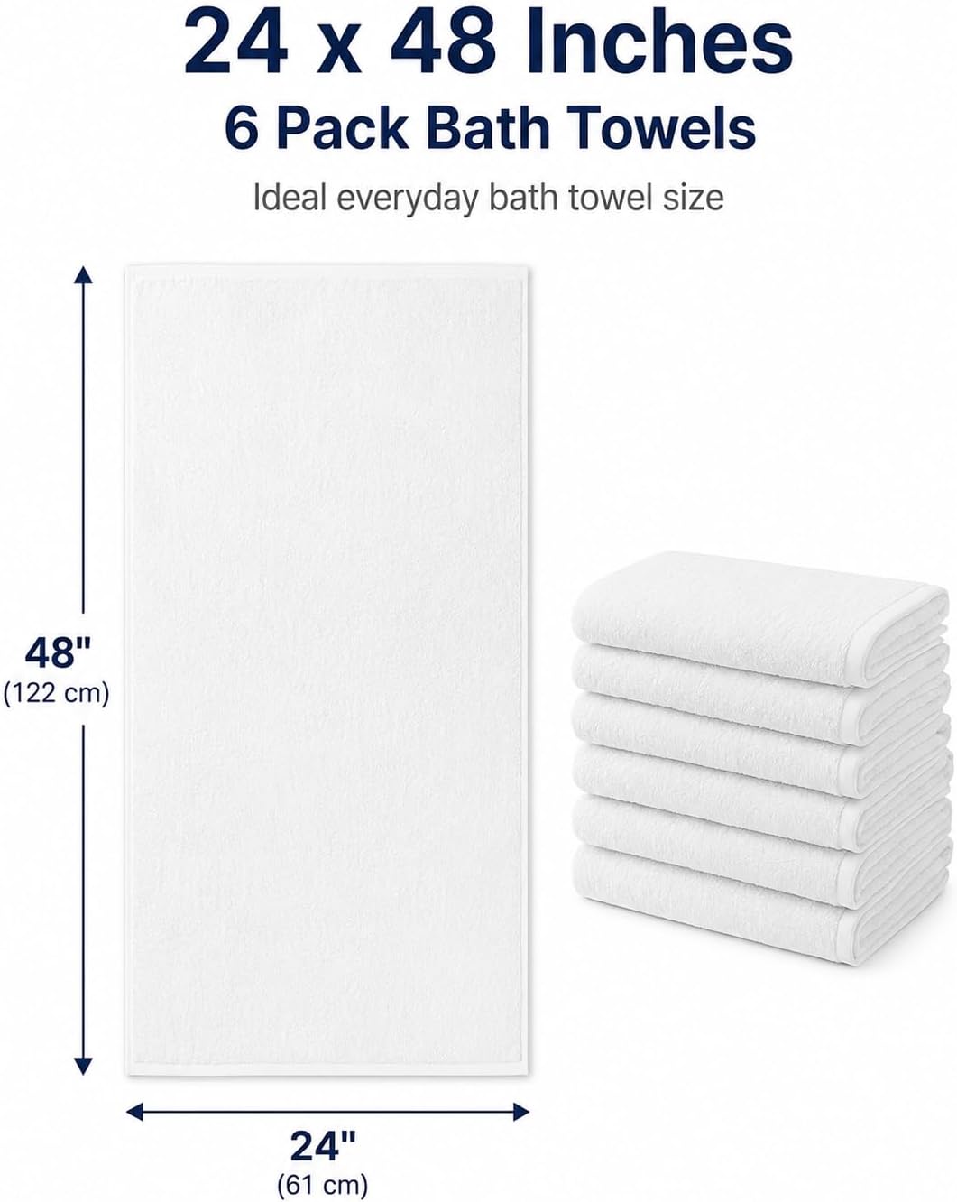 BIOLINEN White Bath Towels 24x48