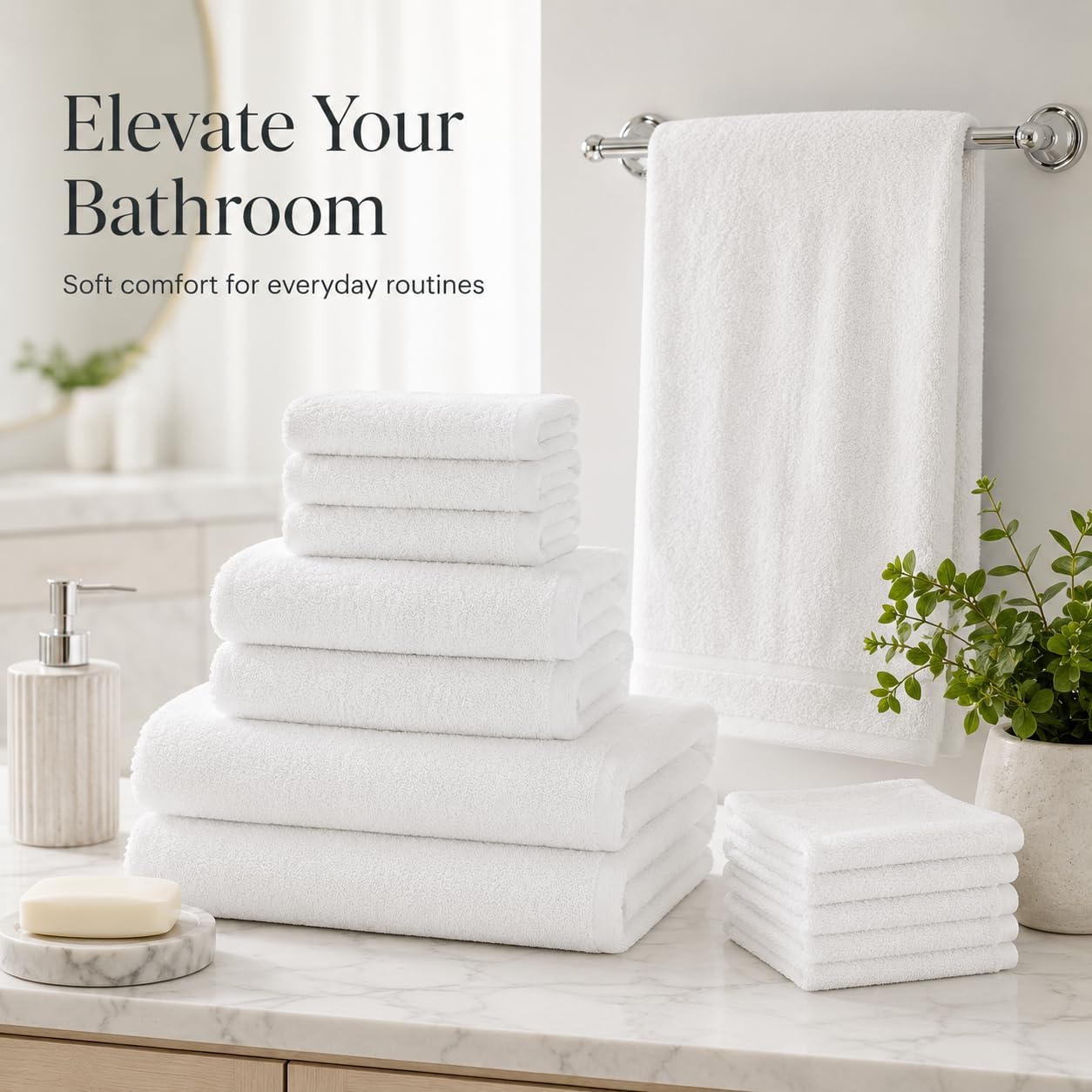 BIOLINEN White Towel Set 8 Piece