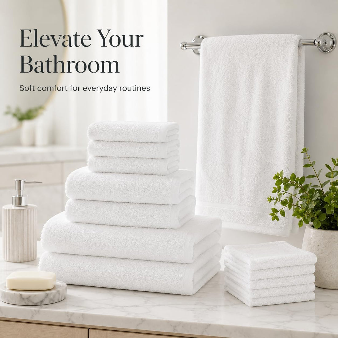 BIOLINEN White Towel Set 8 Piece