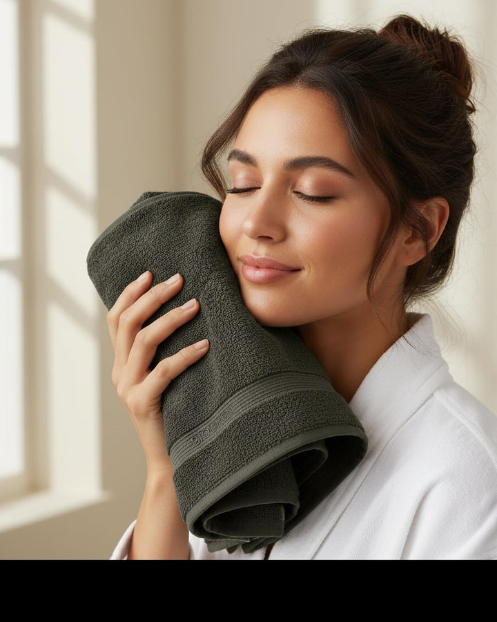 BIOLINEN Grey Bath Towels 24x48