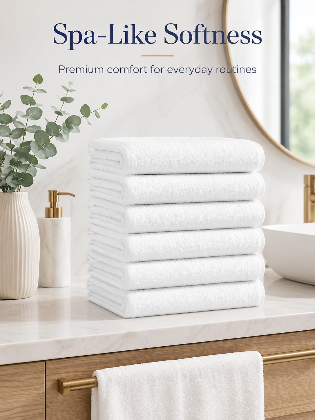 BIOLINEN White Bath Towels 24x48