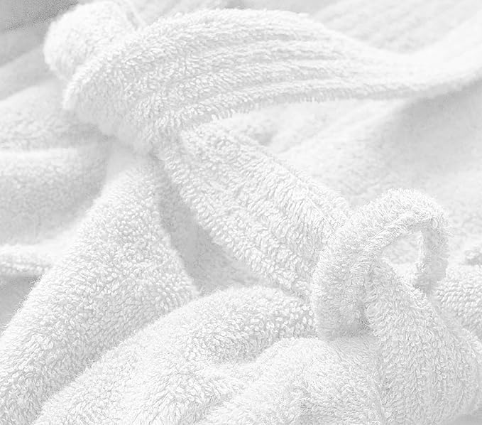 BIOLINEN Premium 100% Cotton Terry Shawl Bath Robe Collar with FREE Slippers - ONE Unisex Men & Women Spa Robe