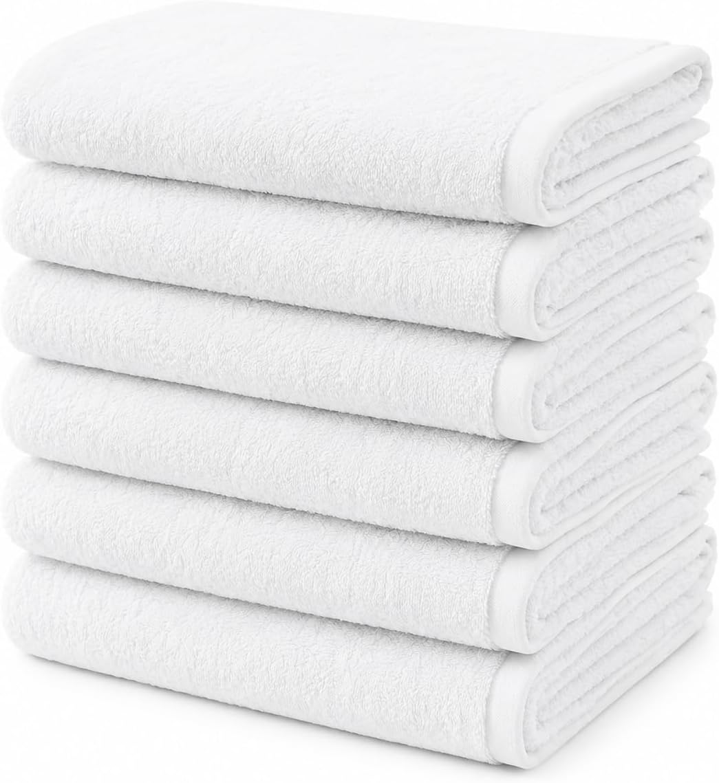 BIOLINEN White Bath Towels 24x48