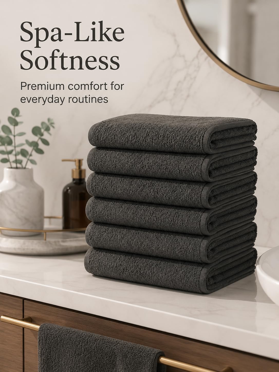 BIOLINEN Grey Bath Towels 24x48