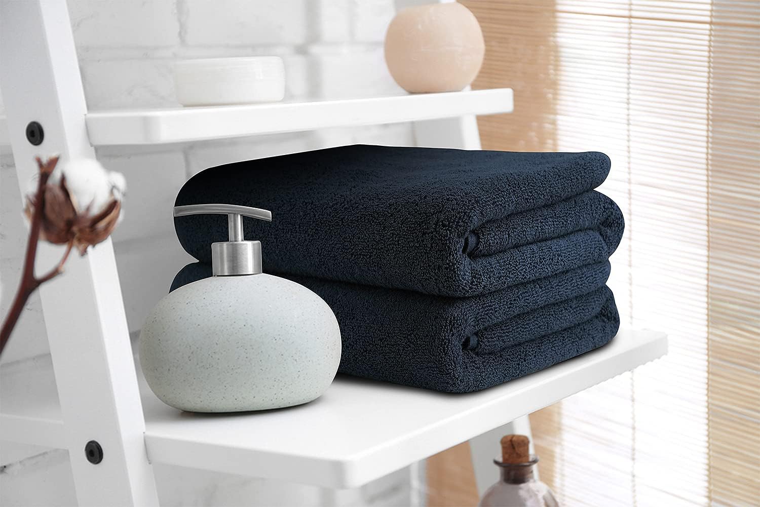 BIOLINEN Black Bath Towels 30x60