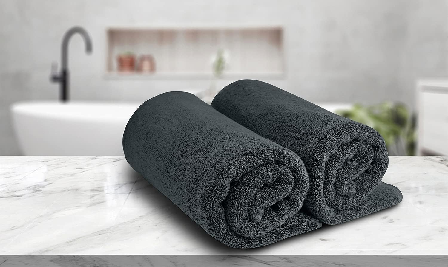 BIOLINEN Grey Bath Towels 30x60
