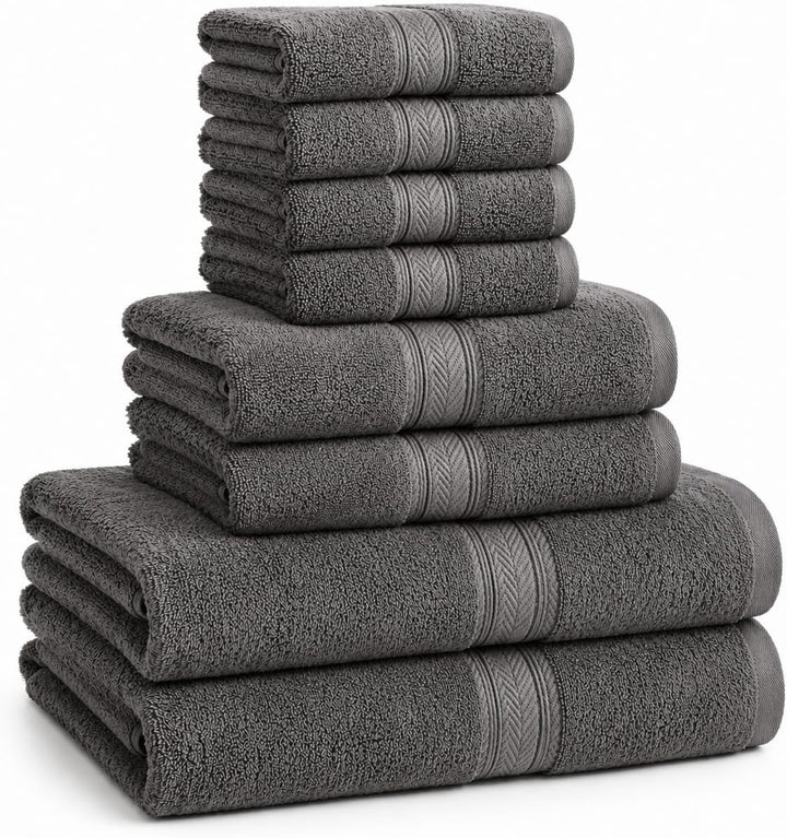 BIOLINEN Grey Towel Set 8 Piece