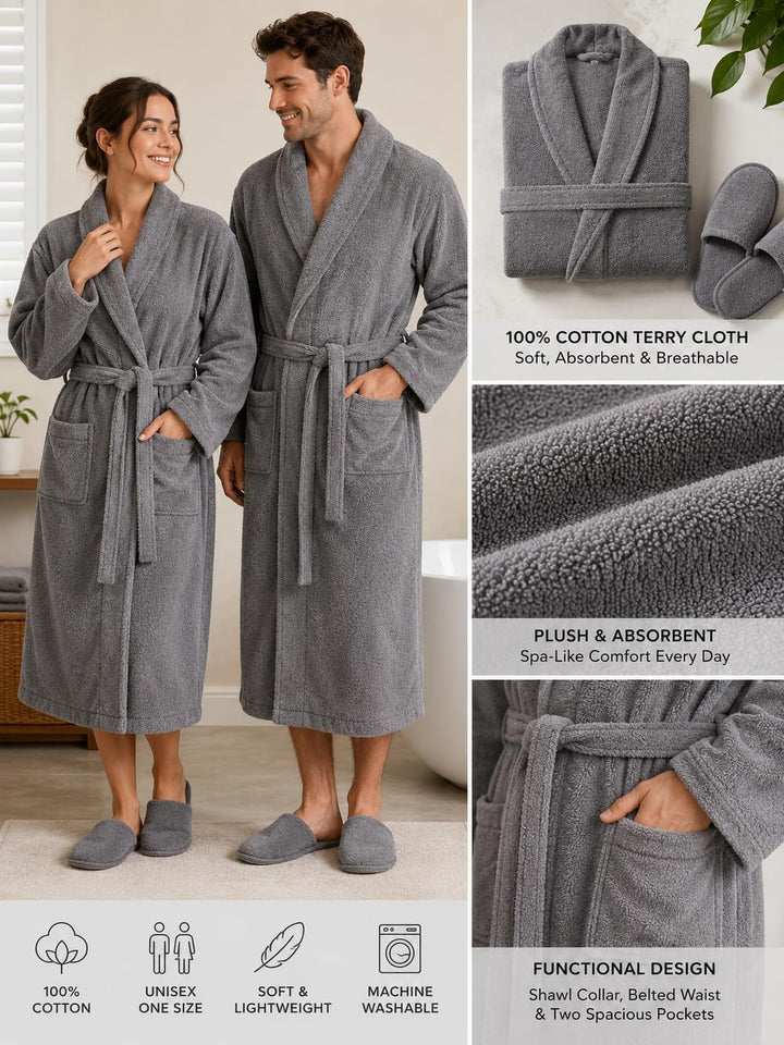 BIOLINEN Grey Bathrobe