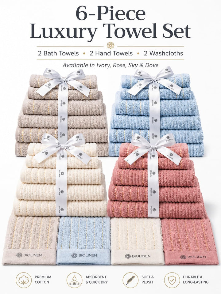 BIOLINEN Natural 6 Piece Towel Set