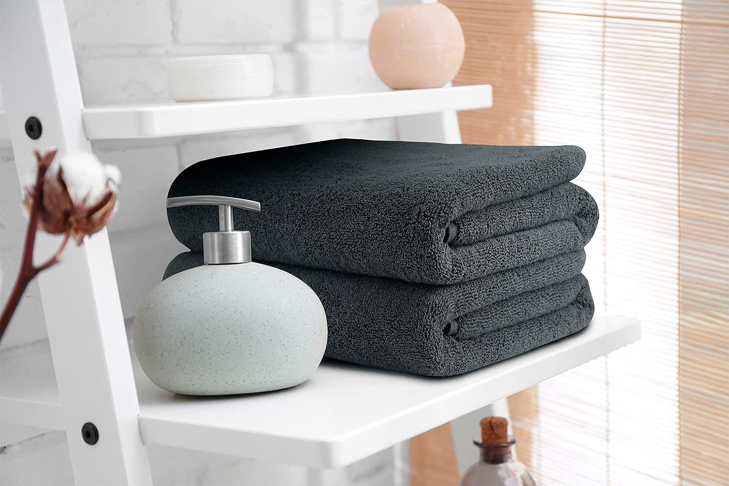 BIOLINEN Grey Bath Towels 30x60