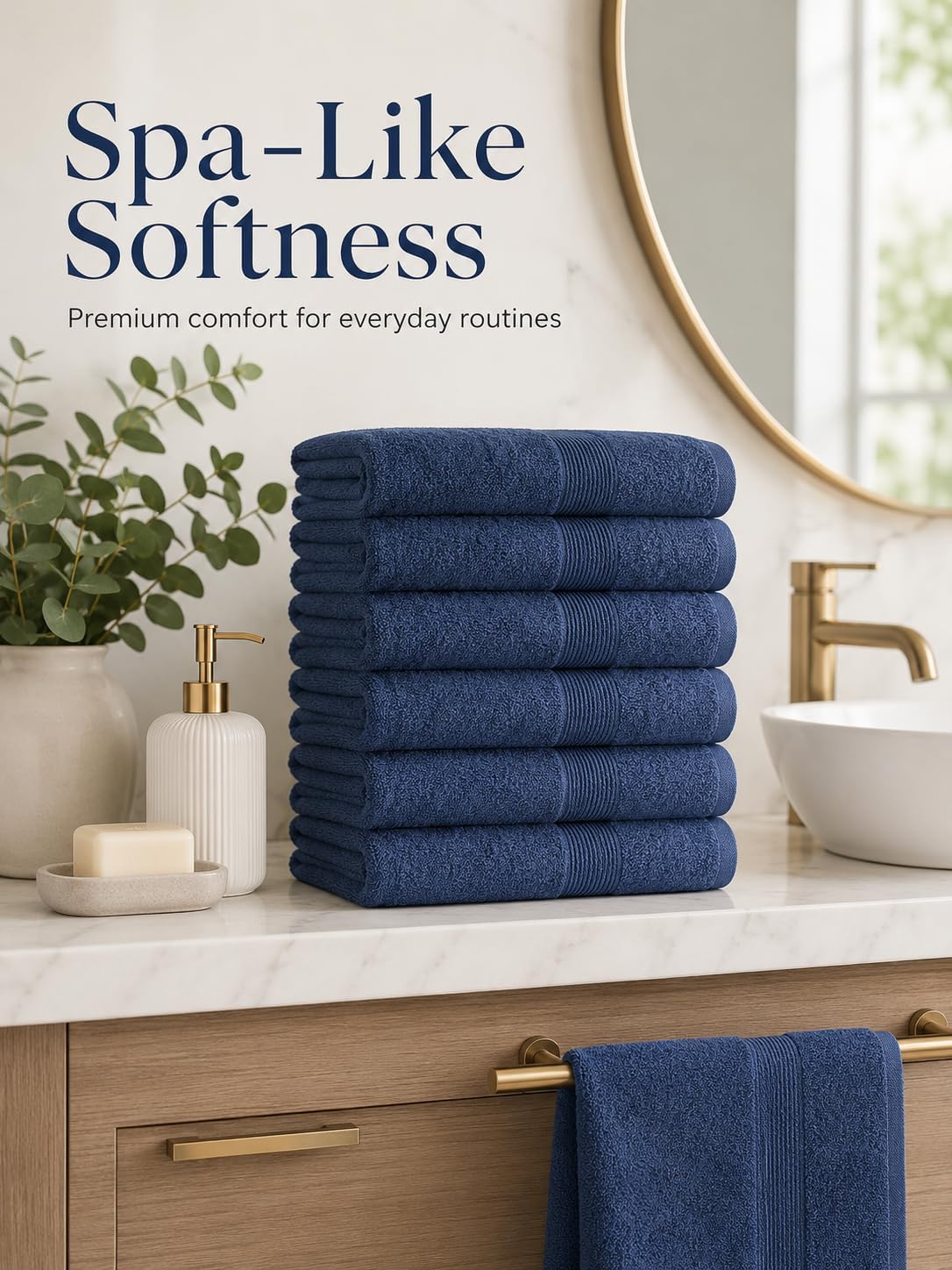 BIOLINEN Navy Bath Towels 24x48