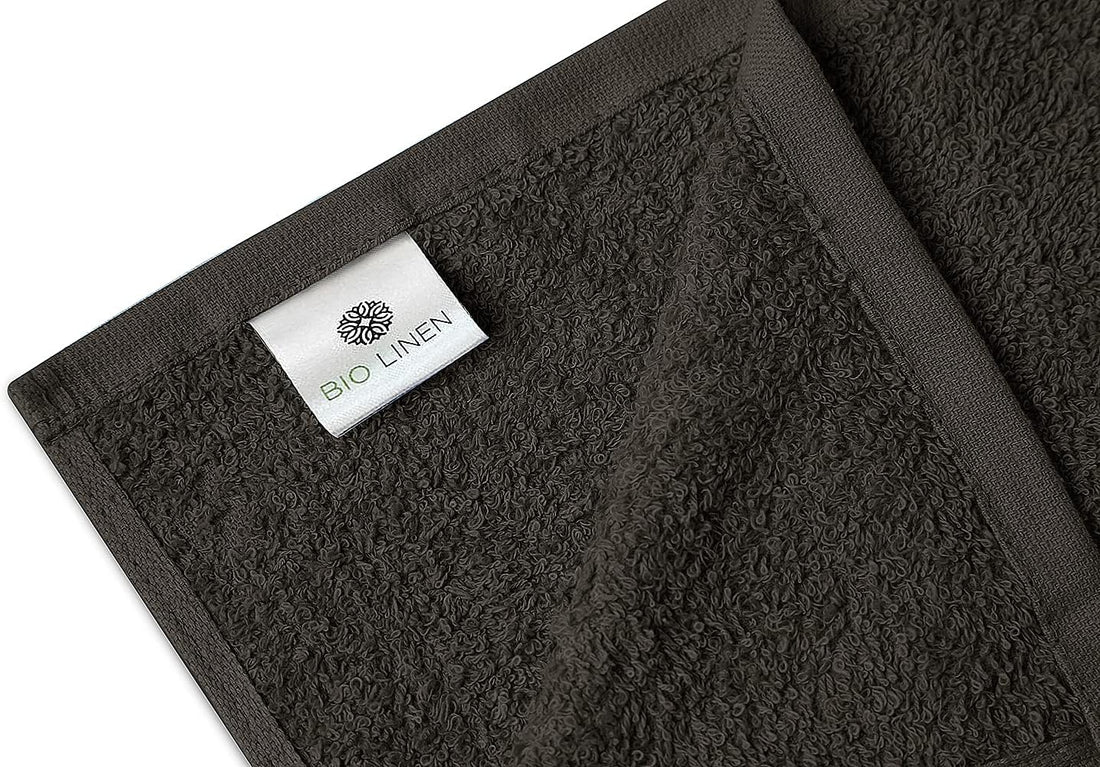 BIOLINEN Grey Bath Towels - Pack of 6 | Ultra Soft, Highly Absorbent | 100% Cotton Towels for Bathroom, Gym, Spa, and Hotel Use | 24x48 inches